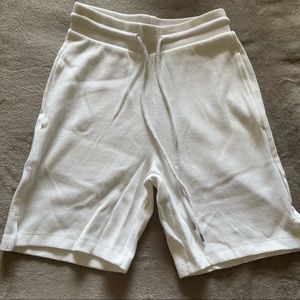 White Waffle Knit Shorts